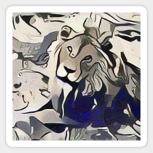 lion painting (leo art, lion king) Sticker